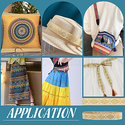 7.5 ярд плоская полиэстеровая эластичная лента в этническом стиле OCOR-PH0004-34A