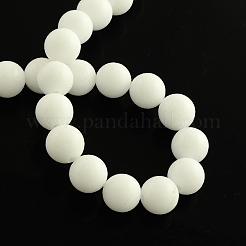 Teñida de jade blanco natural de hebras de abalorios redonda&nbsp;G-Q937-10mm-20