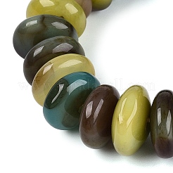 Braccialetti elasticizzati unisex con perline rondelle in agata naturale (tinta e riscaldata).&nbsp;BJEW-Q101-03B