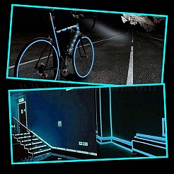 ステージ用光るペット粘着テープ 10m  階段  暗闇で光る  ホワイト  1.5cm  約10m /ロール&nbsp;AJEW-SP0002-35B-01