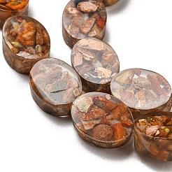 Окрашенная натуральная императорская яшма с нитями смоляных бусин&nbsp;G-G083-A04-01