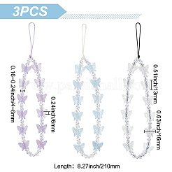 3 шт. 3-х цветные ремешки для мобильных телефонов AJEW-WR0001-48