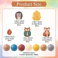 Наборы силиконовых бусин на осеннюю тематику FIND-YW0006-78