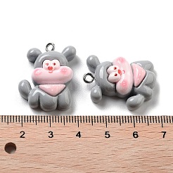 Подвески в виде щенков из непрозрачной смолы&nbsp;RESI-R444-02D