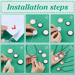 Наборы для самостоятельного изготовления ожерелий из деревянных и искусственных кожаных шнуров DIY-PH0031-61D