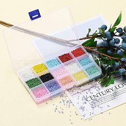 Perline di vetro 180g 15 colori&nbsp;SEED-JQ0003-01B-2mm