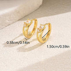 Элегантные серьги-кольца из латуни с прозрачным кубическим цирконием&nbsp;TM9800-1