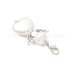 4 шт. 4 стиля АБС пластик искусственный жемчуг и стеклянный жемчуг сердце ангел подвеска украшения HJEW-JM03498