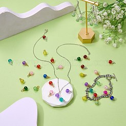 200 pz 10 colori pendenti in vetro craquelé&nbsp;PALLOY-SW0018-01