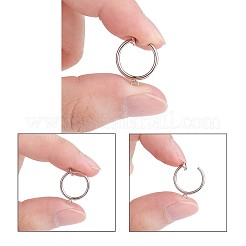 Orecchini a cerchio con clip in acciaio chirurgico inossidabile 316&nbsp;X-STAS-S101-15mm-01P