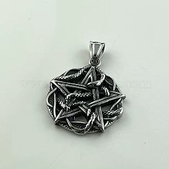 Мужские украшения из нержавеющей стали 304 с подвеской в виде черепа-пентаграммы в стиле панк WZ8704