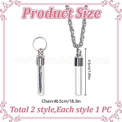 2 шт. подвески в виде бутылки желаний из латуни и стекла HJEW-DR00220