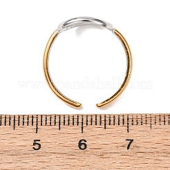 304ステンレススチールカフオープンリング  ゴールデン·ステンレス鋼色  イオンプレーティング（ip）  長方形  内径：17.4mm&nbsp;RJEW-P181-02A-A