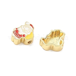 Рождественские латунные эмалевые бусины KK-I474-G10