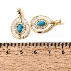 Подвески из искусственной бирюзы с ракушками&nbsp;KK-Z149-13G-01