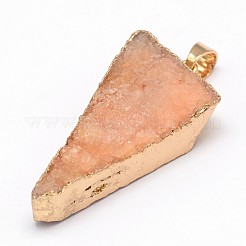 Teints pendentifs en cristal triangle de Druzy naturelle&nbsp;G-L392-05