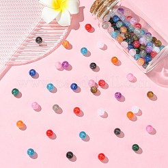 120шт 12 цвета круглые бусины из смолы с имитацией кошачьего глаза RESI-CJ0004-65