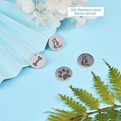 6 шт. 3 стиля подвески для домашних животных из нержавеющей стали 304 FIND-SZ0001-007P