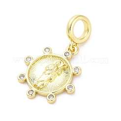 Латунь микропейв кубический цирконий европейские подвески с подвесками KK-D325-25G-02