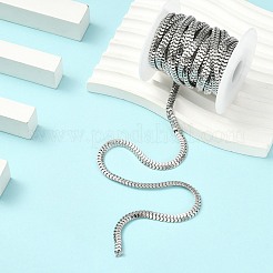 5m 304ステンレススチール製スネークチェーン  ハンダ付け  スプールで  ステンレス鋼色  5mm&nbsp;CHS-CJ0001-40