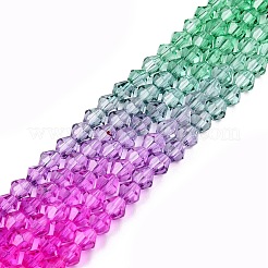 Perles de verre en fil de peinture cuite à dégradé de couleurs&nbsp;X1-DGLA-A039-T2mm-A010