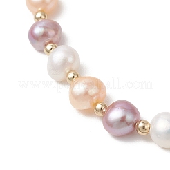 Эластичные браслеты для женщин из натурального культивированного пресноводного жемчуга и бусин из нержавеющей стали 304.&nbsp;BJEW-JB13346