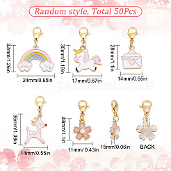 Подвесные украшения из эмали из сплава 50 шт.&nbsp;HJEW-SC0001-24