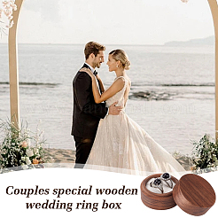 Коробки для хранения круглых деревянных колец с 2 слотом CON-HY0001-05D