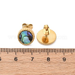 Boucles d'oreilles à tige en acier inoxydable 304 avec coquillage paua naturel&nbsp;EJEW-Z103-02G-01