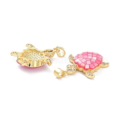 Colgantes de circonita cúbica transparentes micro pavé de latón chapado en oro real 18k&nbsp;X-KK-D004-05G-E