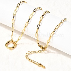 Женские ожерелья с подвеской в виде кольца-скрепки из нержавеющей стали 304 X-NJEW-Z091-13G