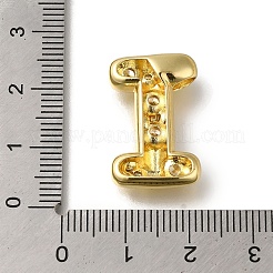 真鍮製キュービックジルコニアペンダント  文字I  文字I  22x14.5x5.5mm  穴：4x4.5mm&nbsp;X-KK-Q818-03I-G