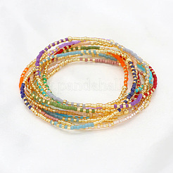 5 шт. Набор эластичных браслетов из стеклянного бисера в богемном стиле&nbsp;ES9222-1