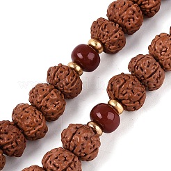 Buddhistischer Schmuck Gebet 108 Rudraksha Samen Mala Perlen Halsketten&nbsp;NJEW-M102-02