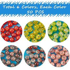 300 шт. 6 цвета окрашенные распылением хрустальные стеклянные бусины CCG-SZ0001-11B