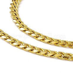 Цепочка из кубинской цепи с вакуумным покрытием PVD 201 из нержавеющей стали с застежками из нержавеющей стали 304 для мужчин и женщин&nbsp;NJEW-M194-01A-G