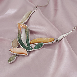 Ожерелья с подвесками из эмалевого сплава и серьги-гвоздики в виде набора WG0AB14-01