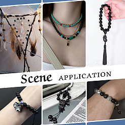 Природные обсидиана бисер нитей G-PH0028-8mm-14