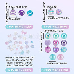 18 комплект украшений из акриловых бусин смешанного стиля&nbsp;OACR-PH0004-02