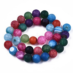 Природные треск агат бисер нитей G-S373-002F-10mm