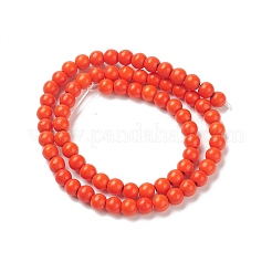 Синтетических нитей бирюзовые бусы TURQ-G106-6mm-02G