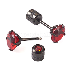 12 шт. серьги-гвоздики с двухцветными кубическими цирконами и бриллиантами&nbsp;EJEW-TA0001-09