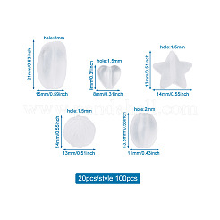 100шт 5 стиля прозрачные матовые акриловые бусины&nbsp;FACR-PJ0001-02