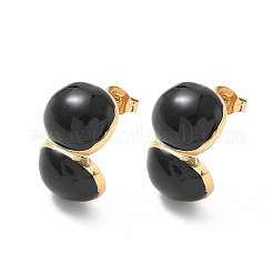 Boucles d'oreilles à tige en acier inoxydable 304 et émail&nbsp;SA-CBA2696-32G-02