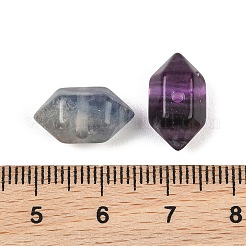 天然虹蛍石ビーズ  多面カット  六角形の両端が尖った弾丸ビーズ  14~17x8~9x8~9mm  穴：1.5mm&nbsp;GG-CBA3EE1-05A