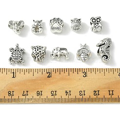 60шт 10 стиля европейские бусины из сплава в тибетском стиле TIBEB-FS0001-03