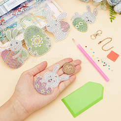 Kits de peinture au diamant porte-clés thème de pâques diy&nbsp;DIY-SC0020-22