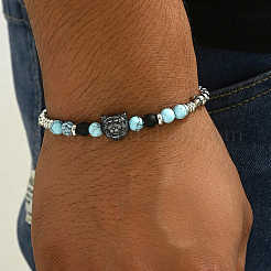 Синтетические бирюзовые браслеты из бисера&nbsp;VS2208