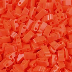 MIYUKIハーフティラビーズ  日本製シードビーズ  2の穴  （htl406)不透明なオレンジ  5x2.3x1.9mm  穴：0.8mm  約1250個/50g&nbsp;SEED-X0054-HTL406
