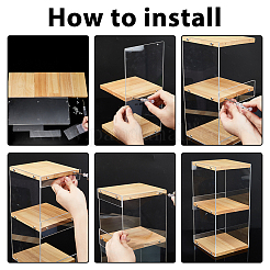 Одноуровневые прозрачные акриловые витрины для хранения&nbsp;ODIS-WH0043-214